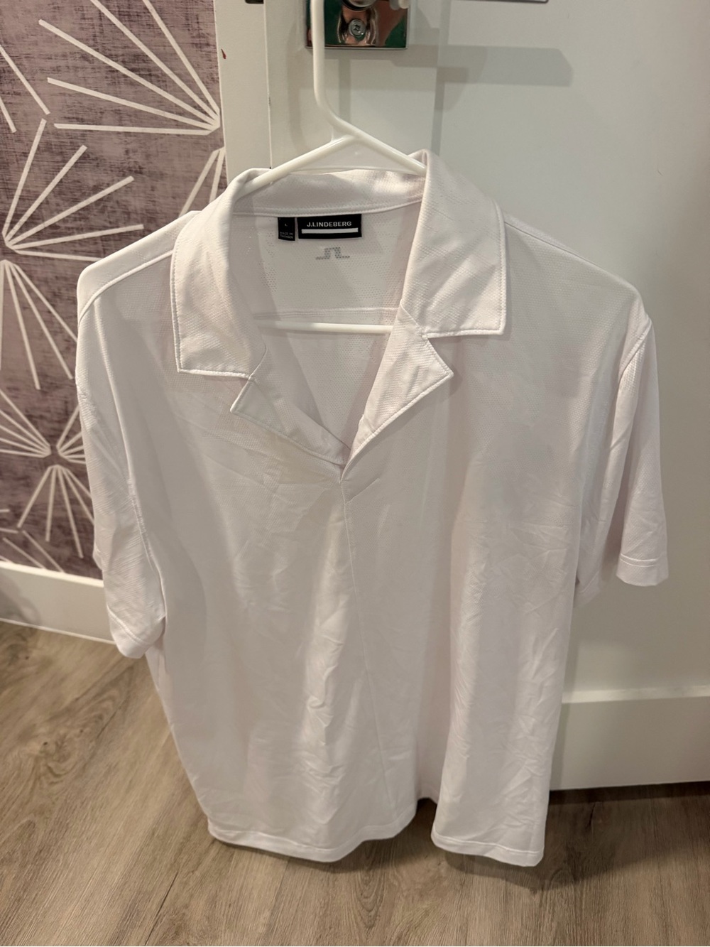 J.Lindeberg Men’s White Short-Sleeve Polo Shirt